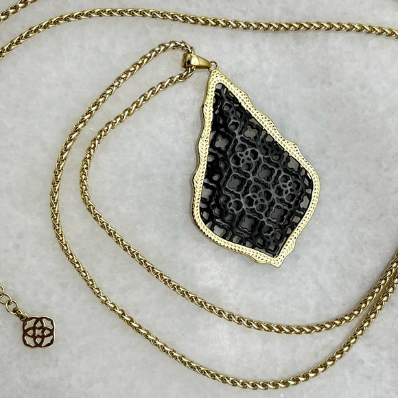 Kendra Scott Aiden Filigree Two Tone Necklace - Picture 1 of 3